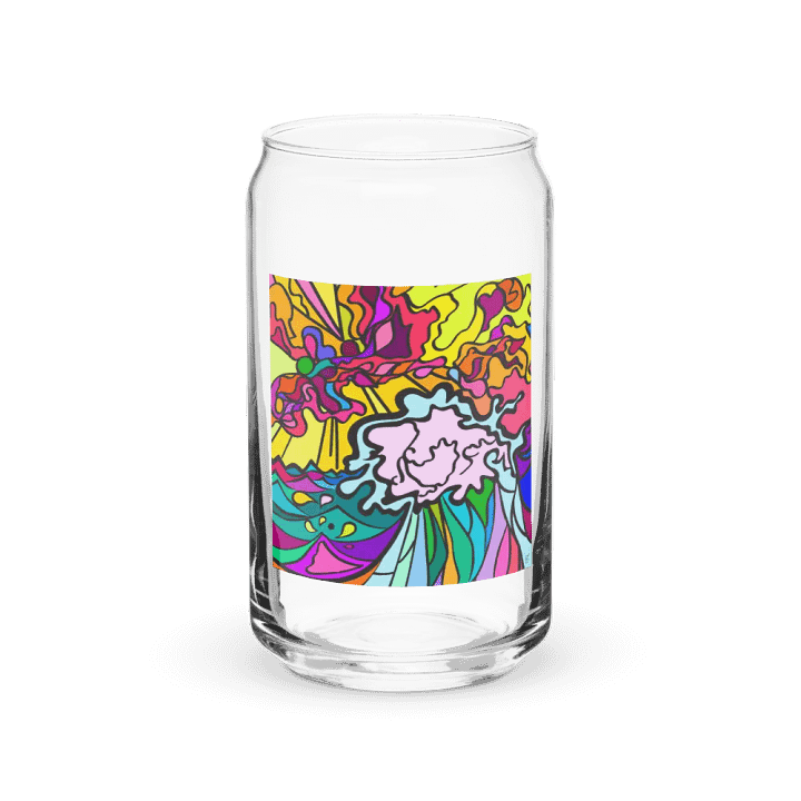 Vibrant Glass Can: A Fusion of Art and Function - Wave at Sunset product image (1)