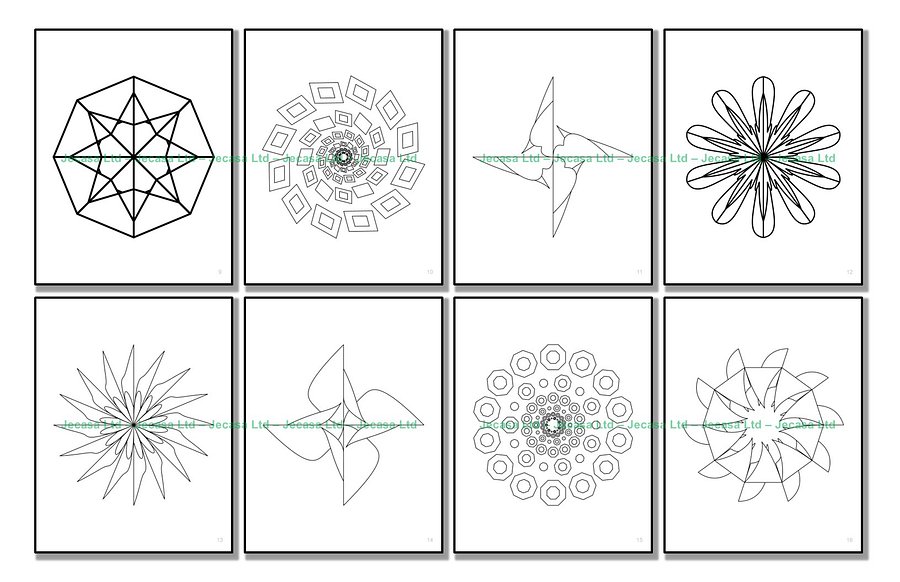 100 Geometric Mandala Coloring Pages | PDF | Digital File | Series GM2025 Vol. 4 product image (4)