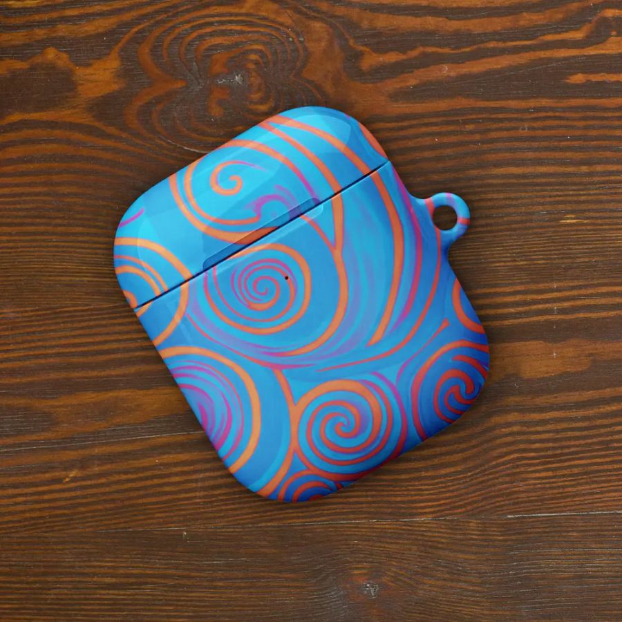 Funky Blue Dreams Liquid Tie-Dye Airpods Case product image (4)