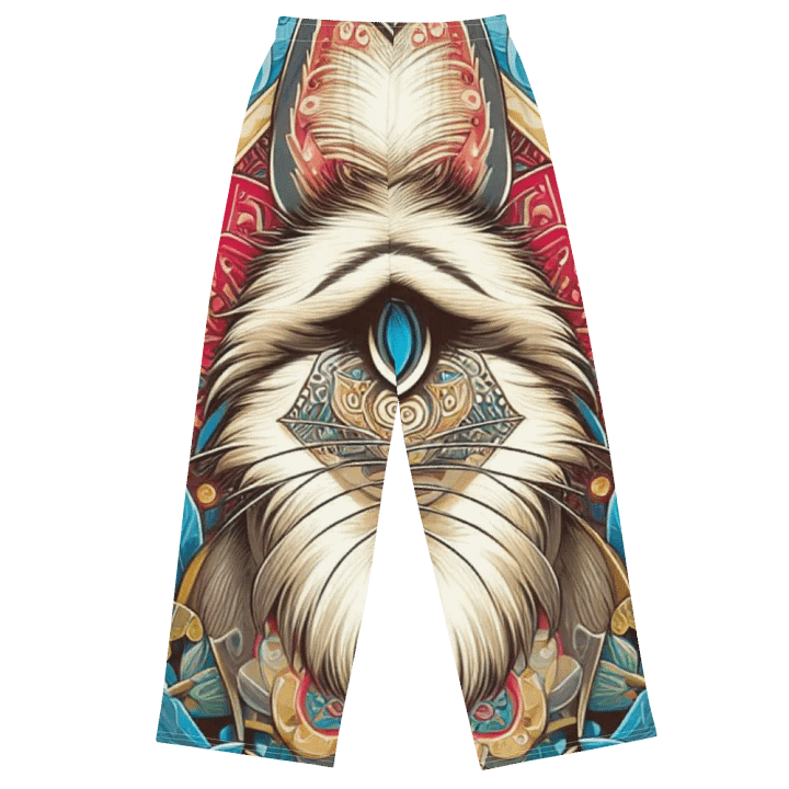 All-Over Print Unisex Wide-Leg Pants | AI Design cat product image (2)