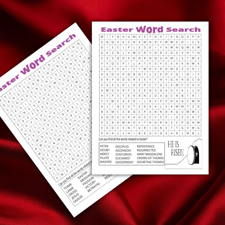 Easter wordsearch Game | Bible word search printable, childrens ministry word search printable, printable word search easter, product image (2)