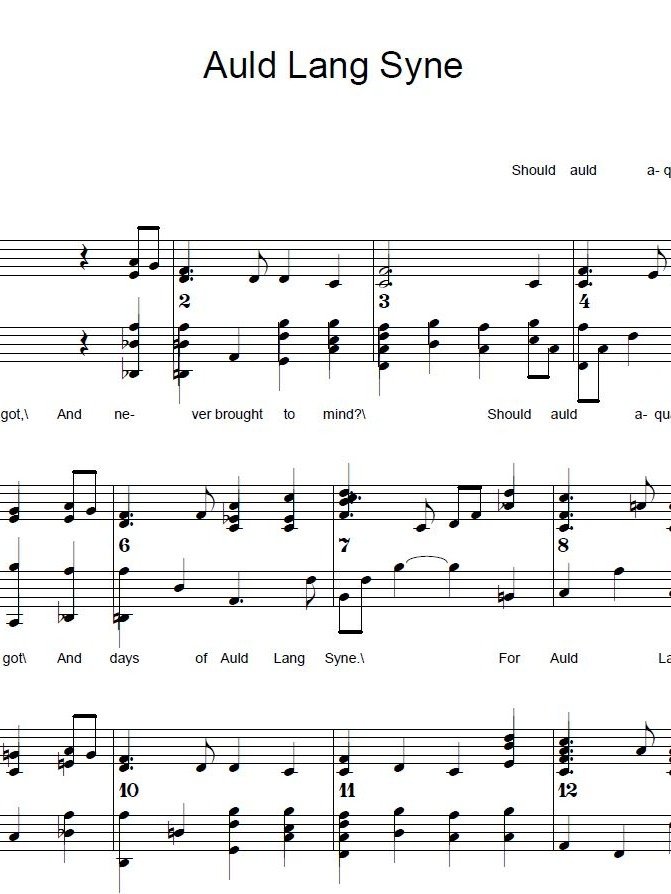 Auld Lang Syne - Christmas - Piano sheet music product image (1)
