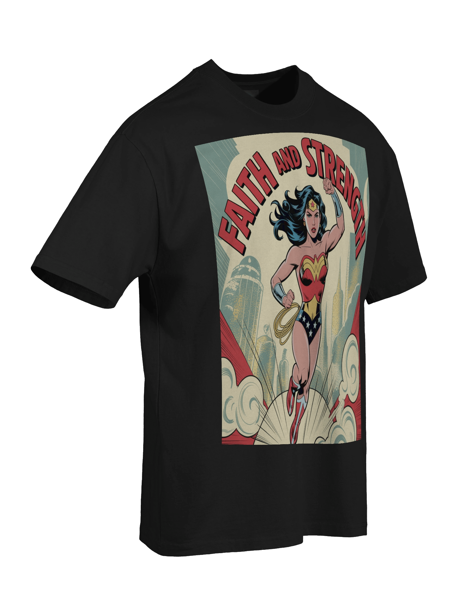 Wonder Woman Faith and Strength Legacy Oversized Faded T-Shirt product image (8)