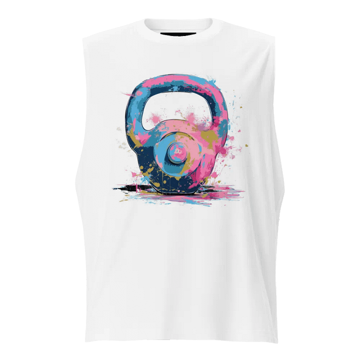 Pink Kettlebell Pink Splatter Muscle Tank product image (1)