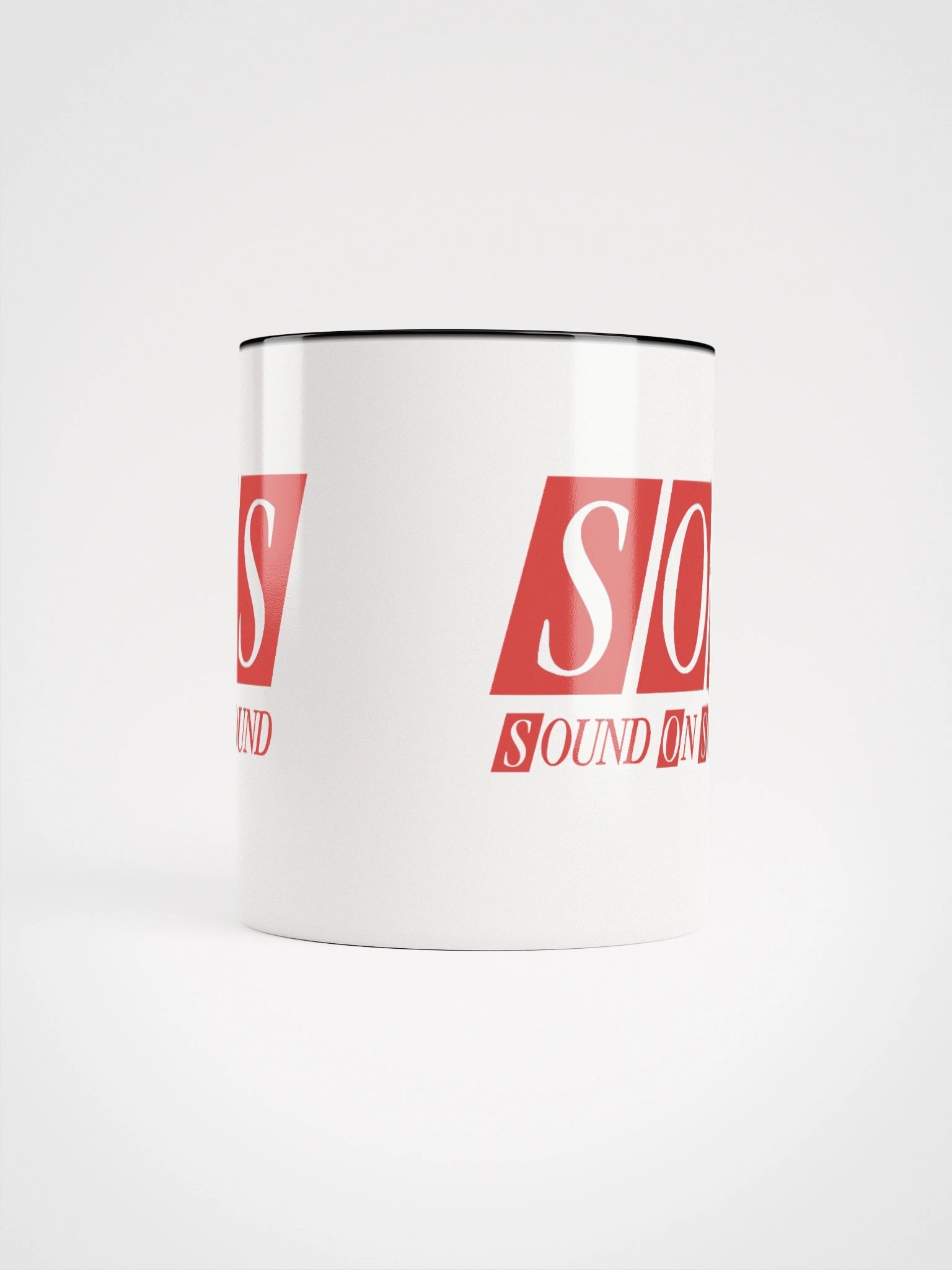 White And Black Mug - Red SOS Logo product image (5)