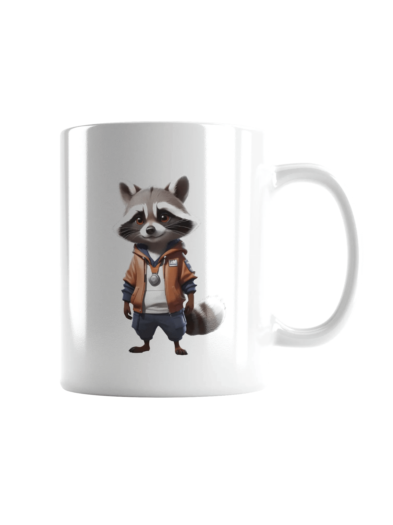 Cute Cartoon Raccoon White Mug product image (2)