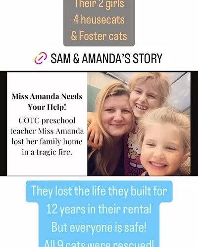 Sam & Amanda are #kittenfoster parents with their two girls. On May 15th they lost their home they’d been in for 12 years due...