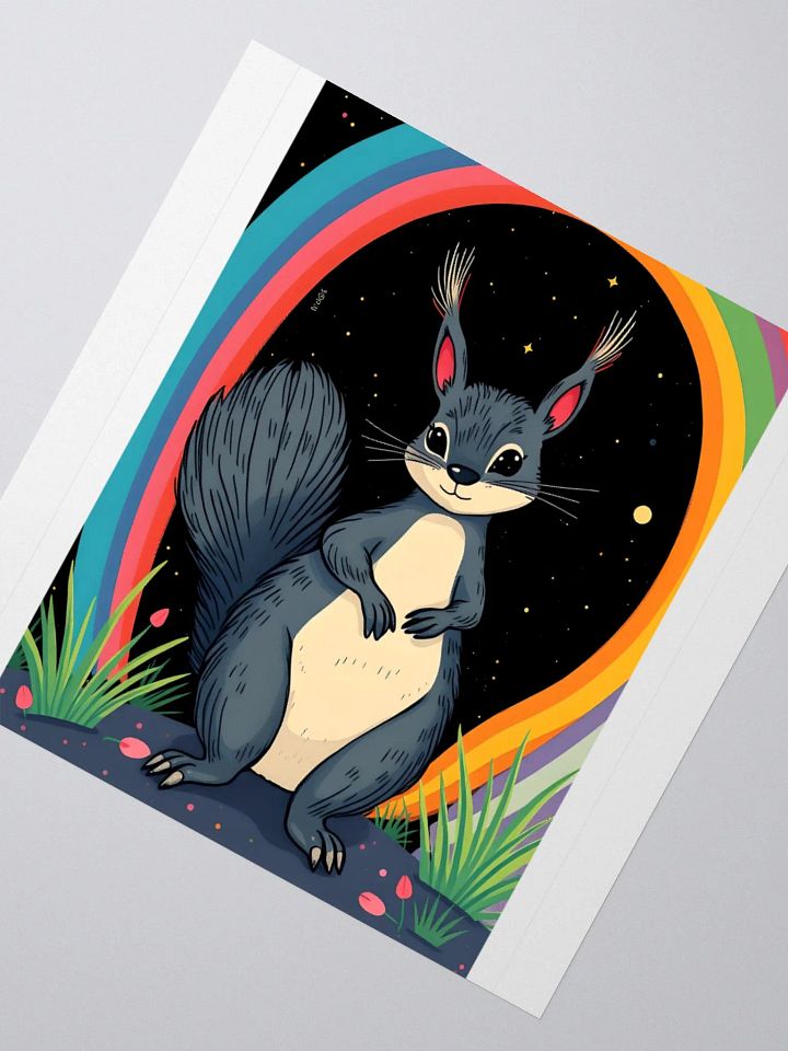 Starry Night Squirrel Kiss Cut Stickers product image (5)
