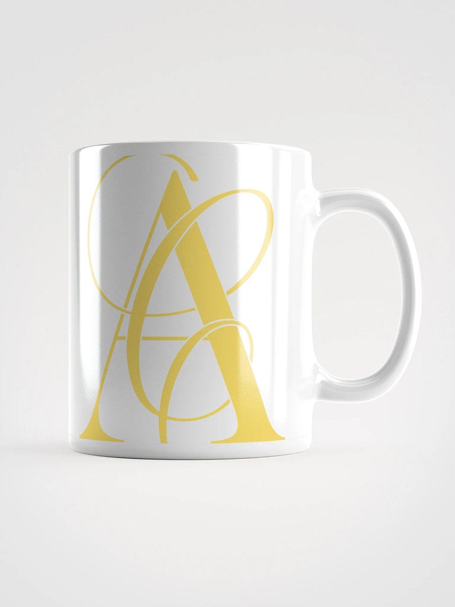 Elegant A Calligraphy White Glossy Mug (Yellow) product image (1)