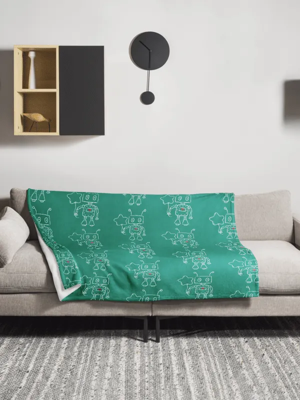 Cosmic Robot Throw Blanket product image (1)