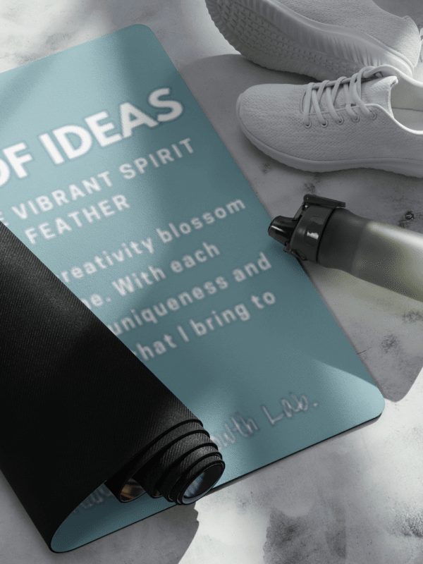"Bloom of Ideas" – Illuminated Peacock Yoga Mat for Spiritual Growth and Inspired Reflection Side product image (4)