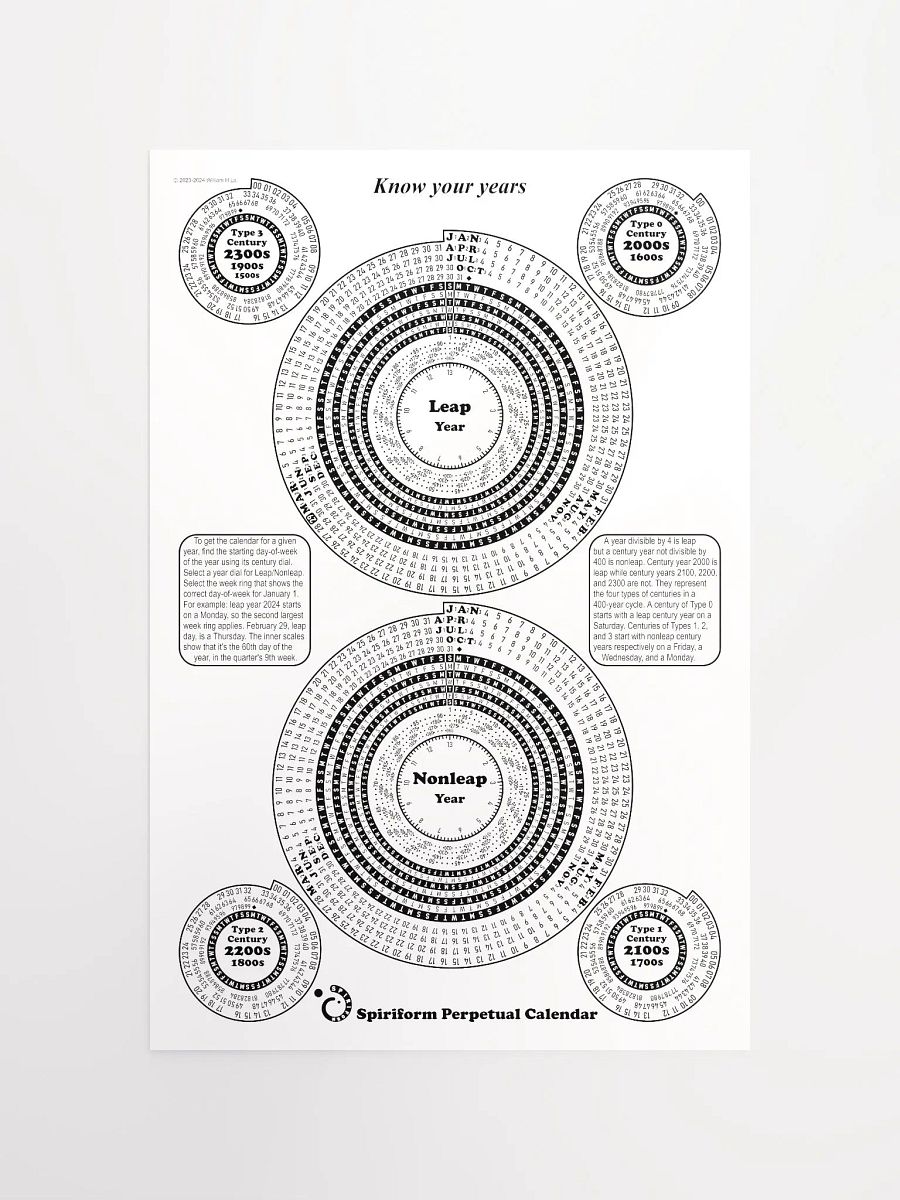 Spiriform Perpetual Calendar 12