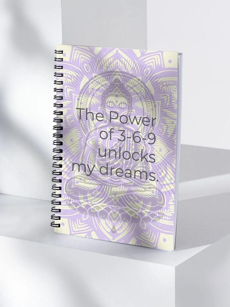Tesla 369 Manifestation Spiral Notebook - Boho Pastel Mandala & Buddha Design product image (4)
