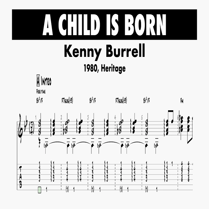 (Transcription PDF) A Child Is Born - Kenny Burrell 1980, Heritage product image (1)