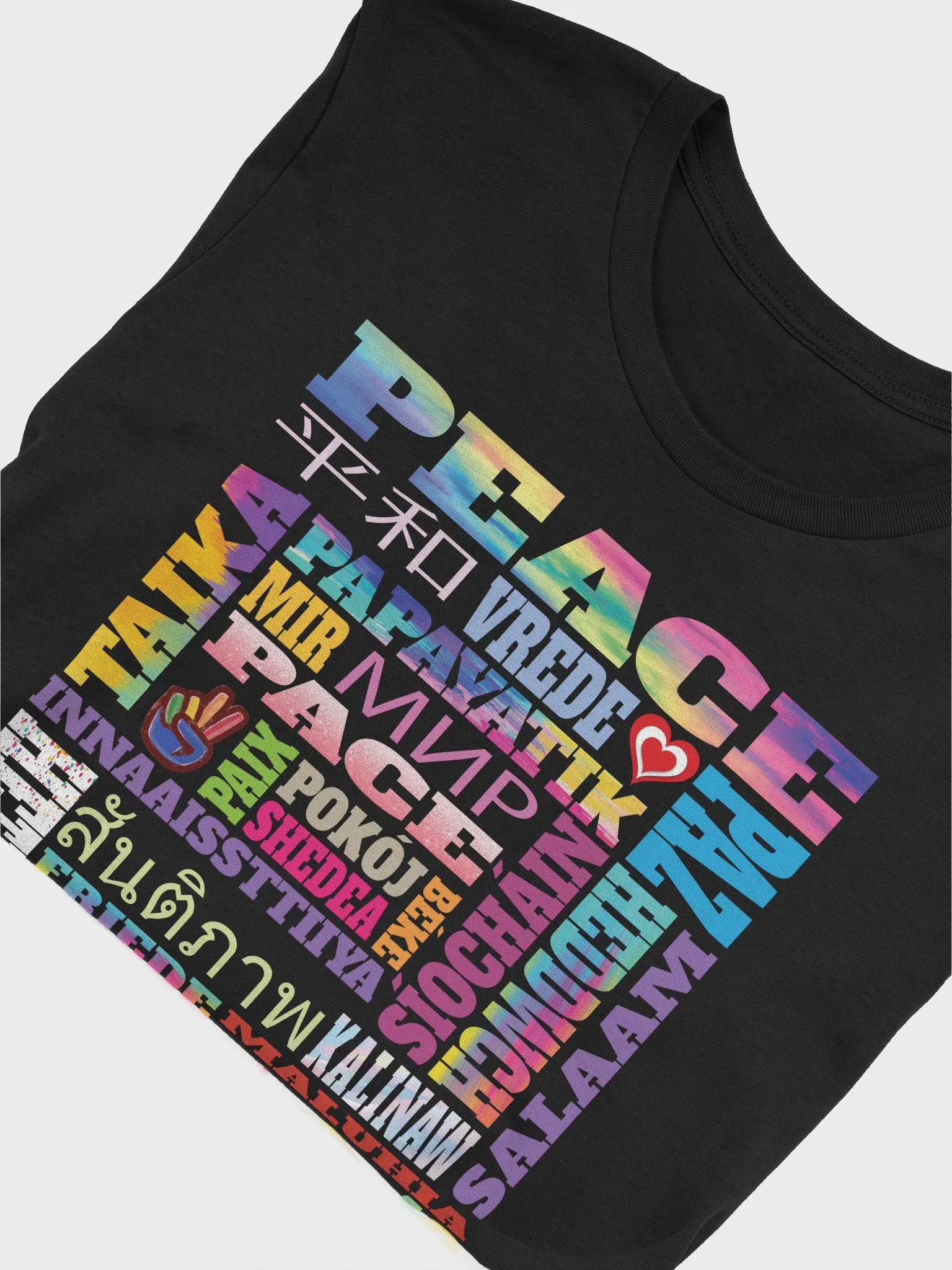 Cool Colorful Peace Gifts Worldwide Words for Peace Symbol T-Shirt product image (7)