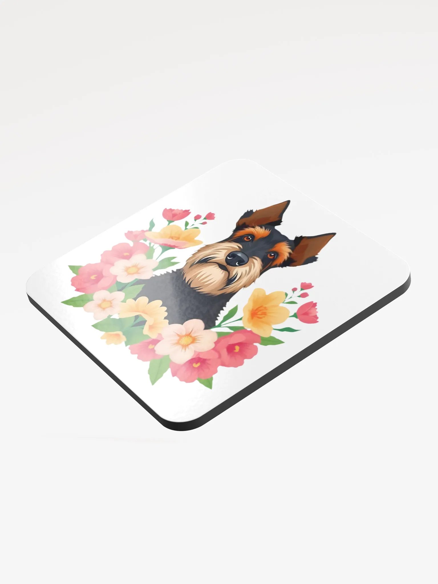 Floral Airedale Terrier Cork Coaster product image (3)