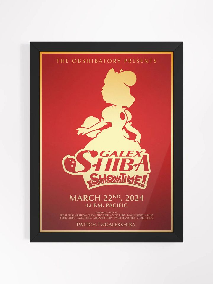 Galex Shiba Showtime Poster - Red Framed product image (1)