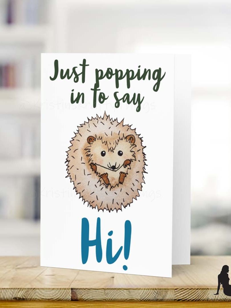 Hedgehog Popping In To Say Hi Greeting Card product image (6)