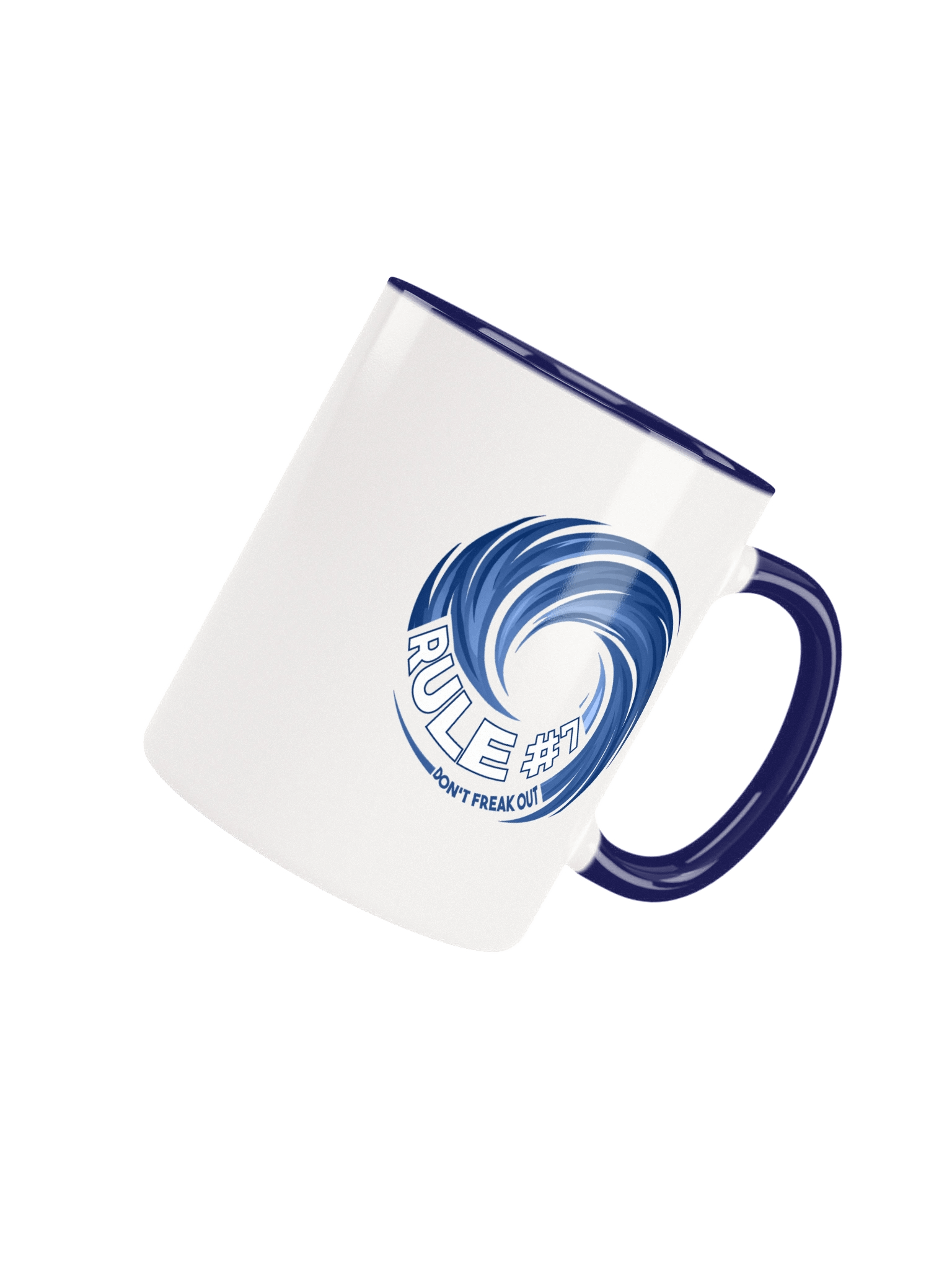 Rule #7 Logo Ceramic Mug Blue and White product image (18)