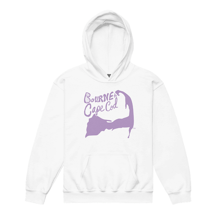 Girls' | BOURNE to Cape Cod™ | DTG Vintage Print | Youth Heavy Blend Hooded Sweatshirt | Rugged, Cozy, Adventure-Ready | Lilac Logo product image (1)