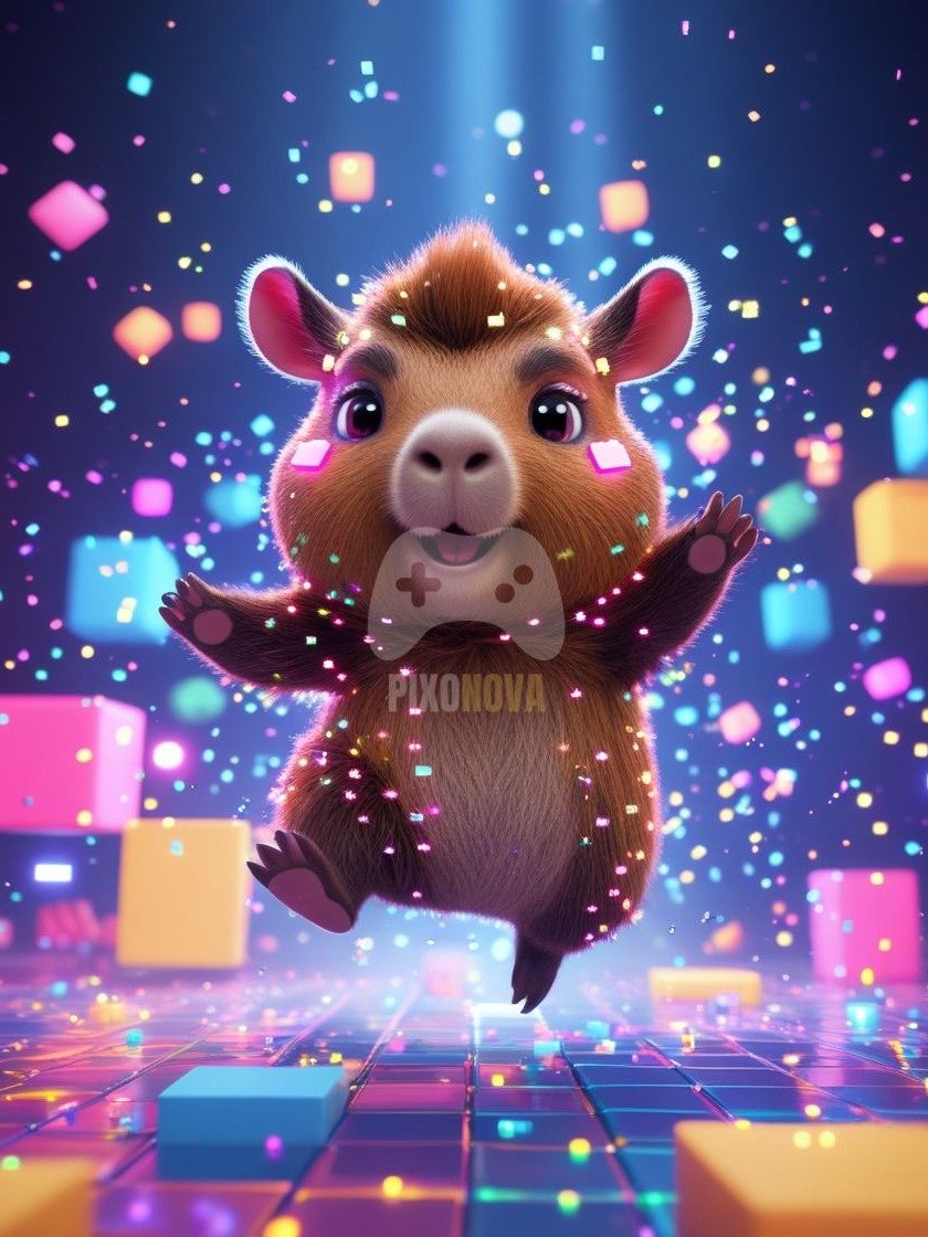 Spiky Sprint Symphony – Prickle Pop Pulse | Capybara Mascot Art (1120x1120px, 4 Variations, PNG + PDF) product image (1)