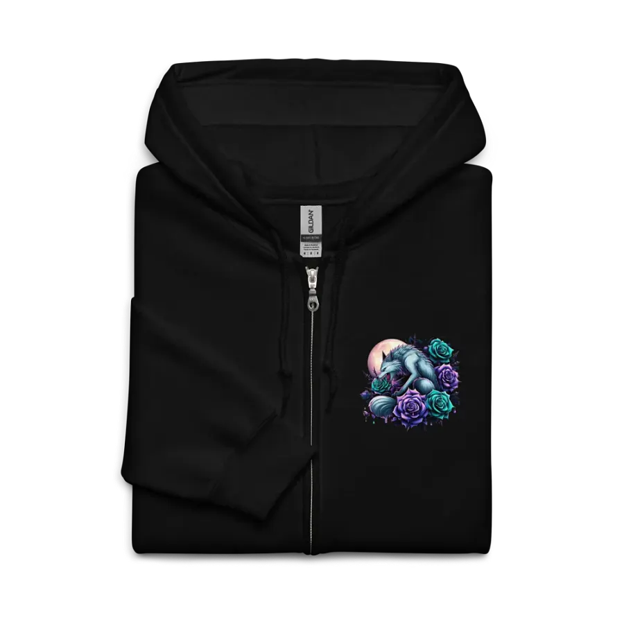 Mystical Wolf Protector Fantasy Zippered Hoodie product image (7)