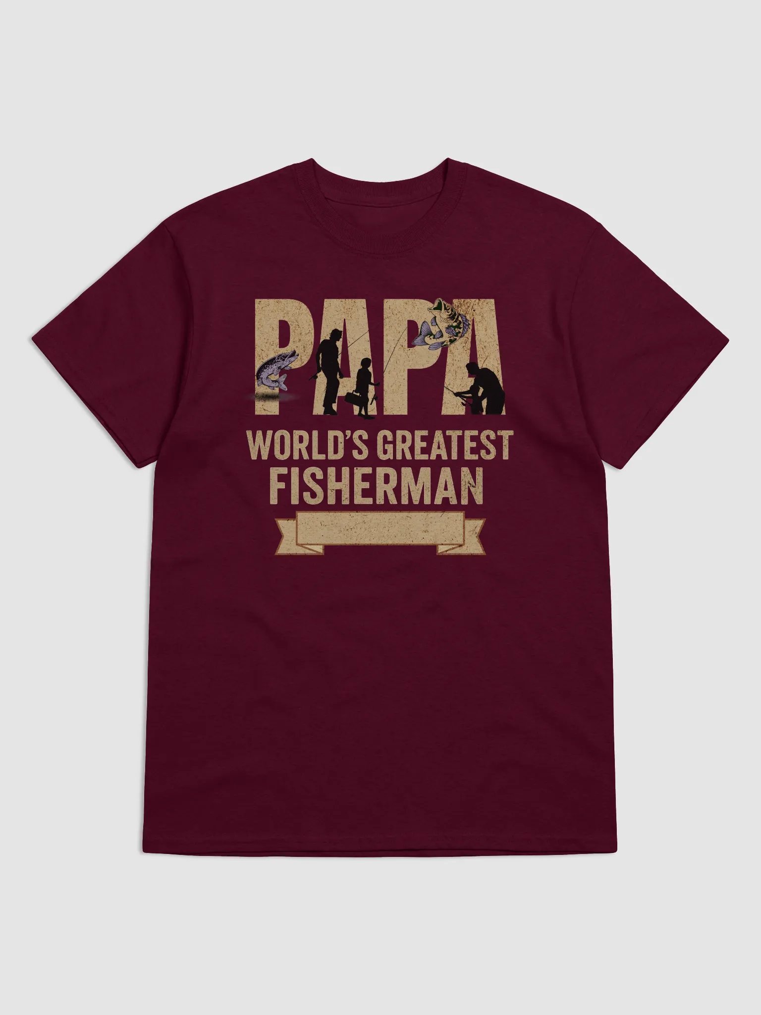 Papa Fisherman Vintage T-Shirt – World's Greatest Fisherman Retro Gift product image (3)