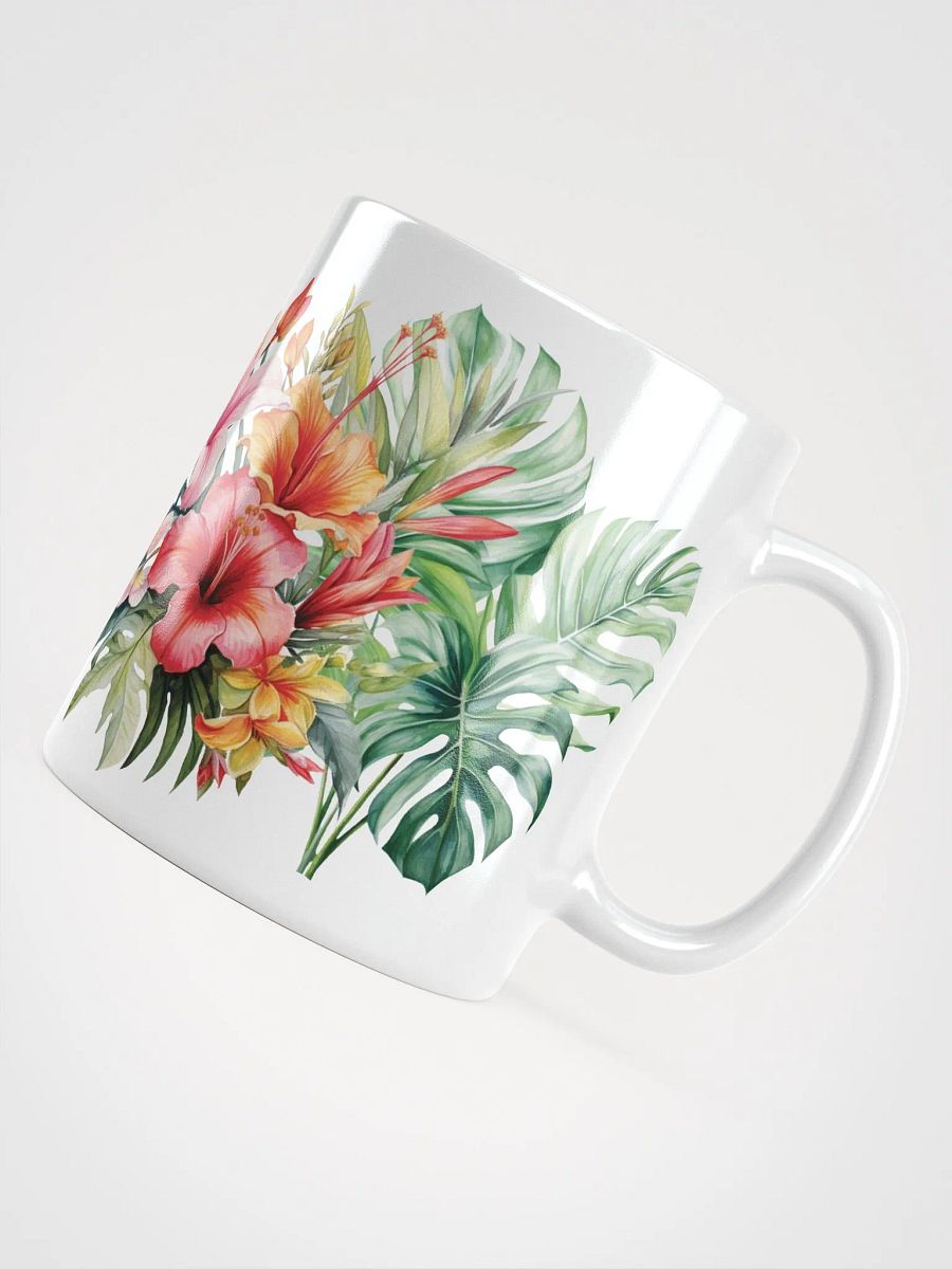 Tropical Blooms White Glossy Mug product image (5)