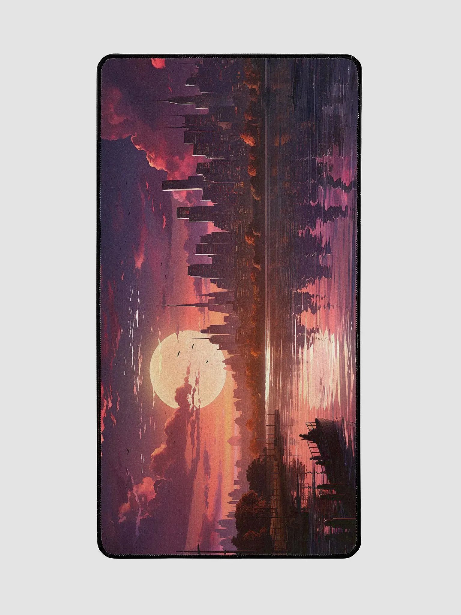Metropolis Moonrise: Urban Oasis Desk Mat product image (2)
