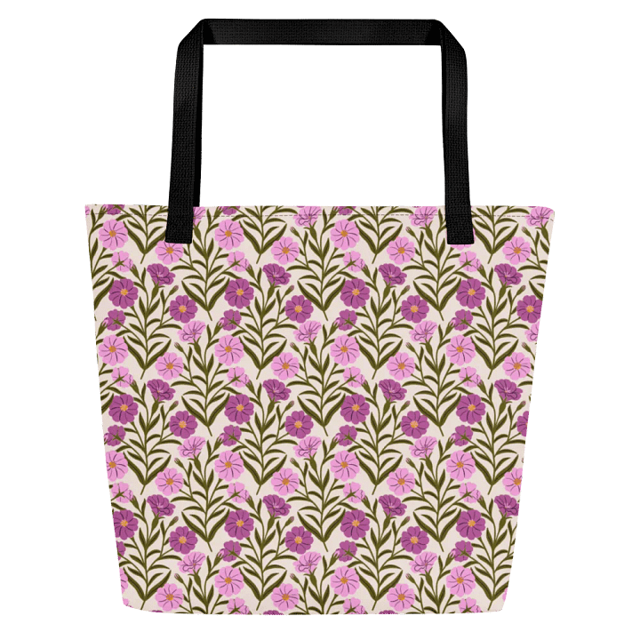 Corncockle Bouquet - Pink and Green - Tote Bag product image (2)