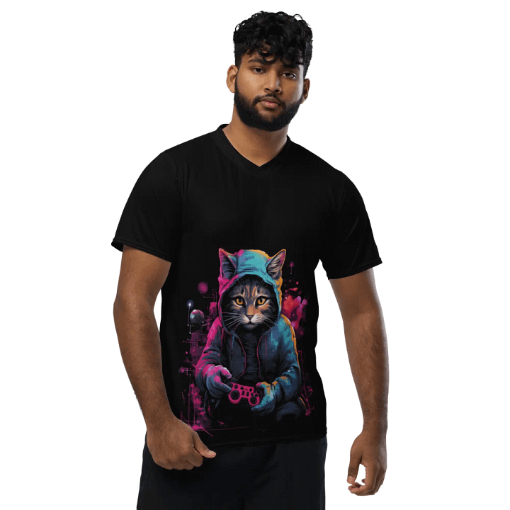 Serious Gamer Cat Unisex Sports Jersey product image (1)