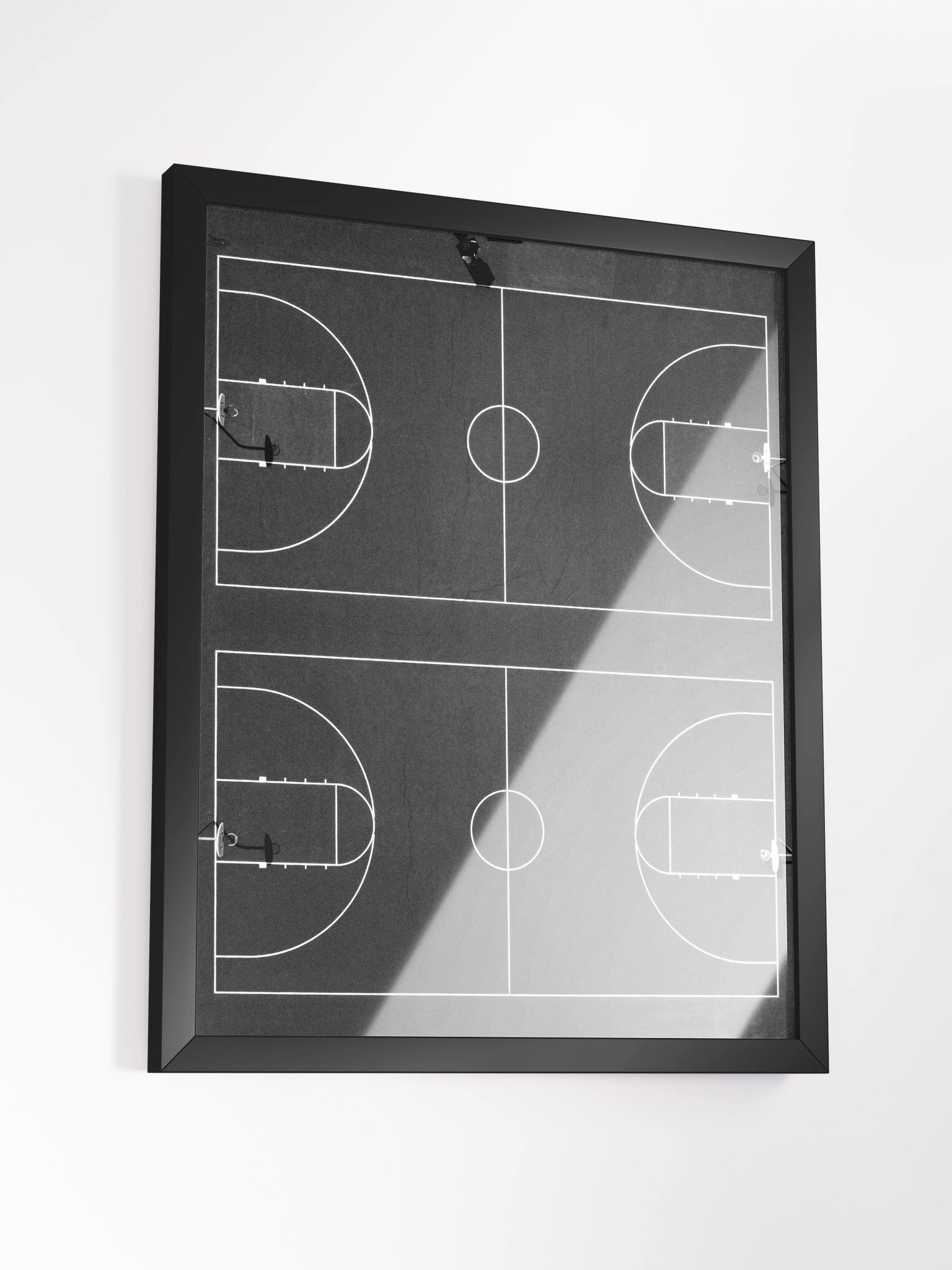 Aerial Basketball Court Photograph in High Quality, Modern, Black and White product image (3)