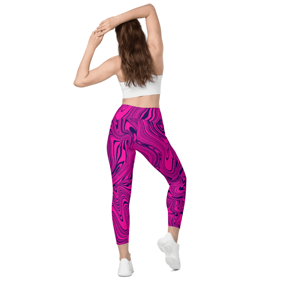 Leggings with Pockets - Abstract Magenta Pink Swirls product image (6)