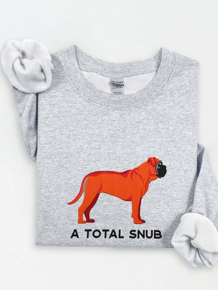 A Total Snub Sweatshirt (Embroidered) of an English Mastiff(Red) product image (1)