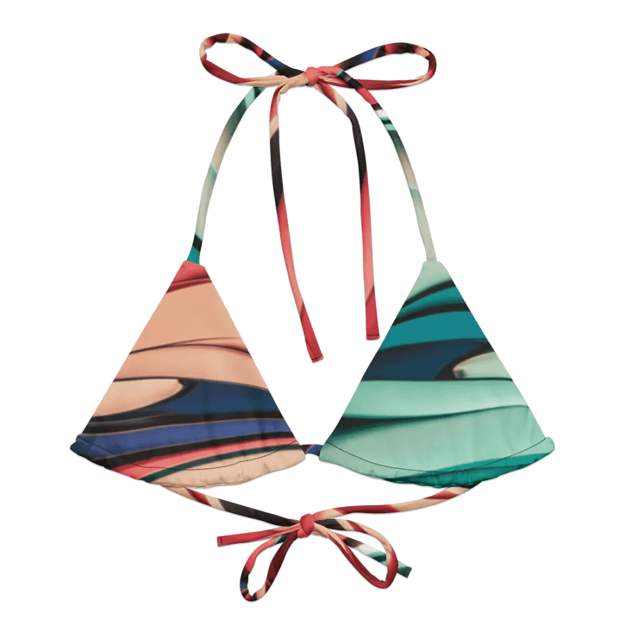 TDS Music Recycled Padded String Bikini Top in Abstract Colors (2XS-6XL) product image (3)