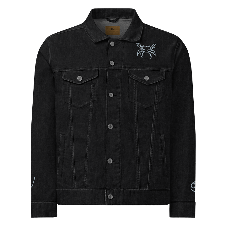 Symmetrical Crab Line Drawing Denim Jacket product image (1)
