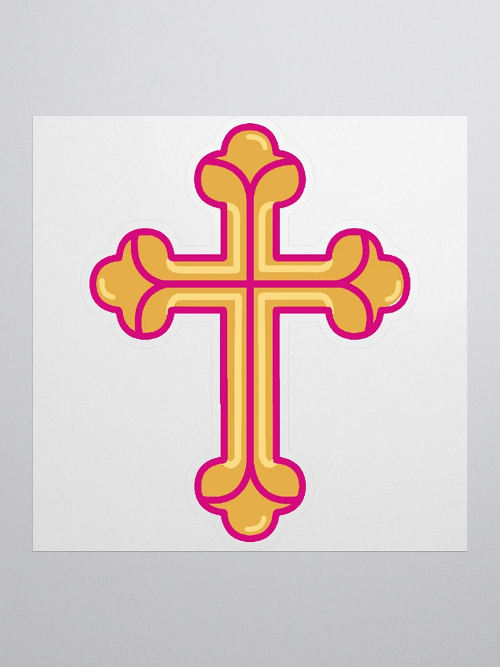 Gold & Pink Cross Sticker product image (2)