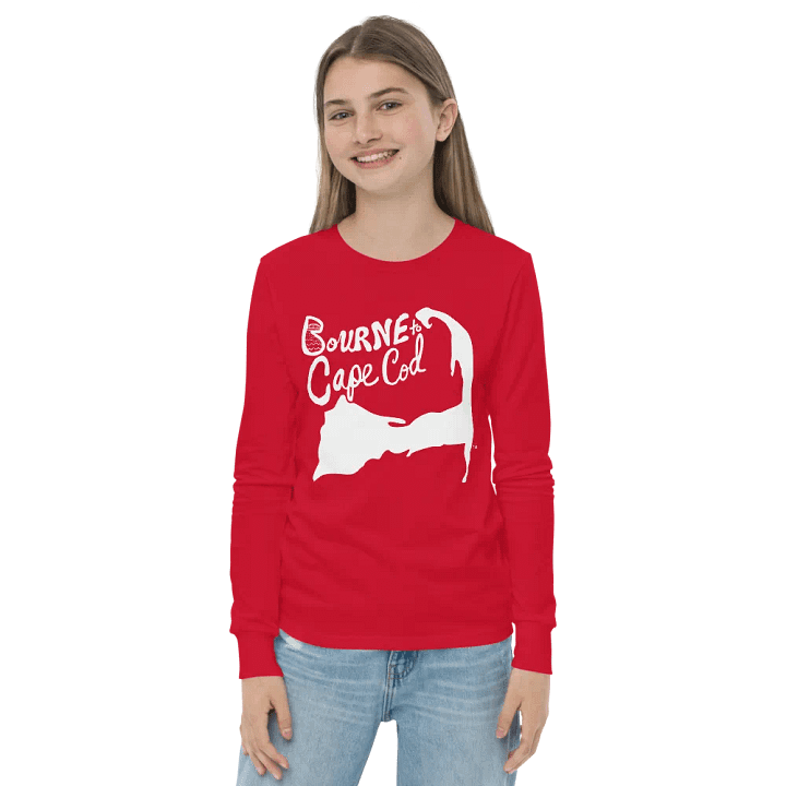 Girls' | BOURNE to Cape Cod™ | Youth Long Sleeve Tee | Coastal Cool for the Next Generation | White Logo product image (26)