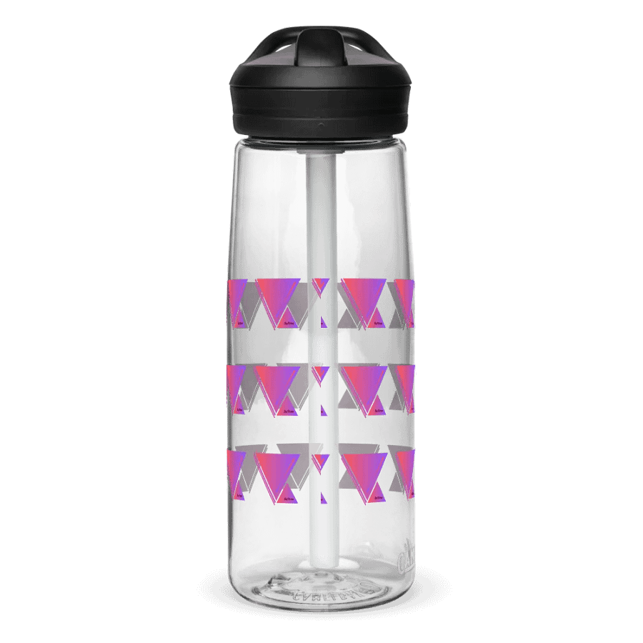 Triangular Grid Purple Sports Water Bottle product image (6)