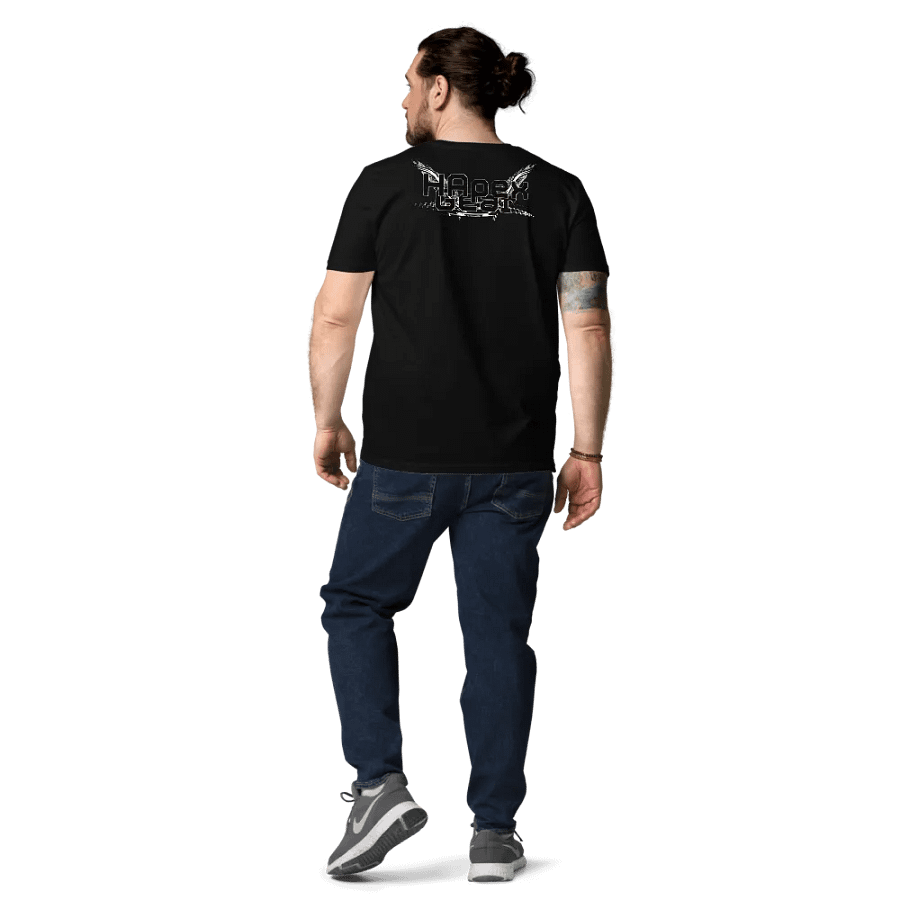 Organic Cotton T-Shirt - Embroidered - Black HApex Gear White Logo product image (11)