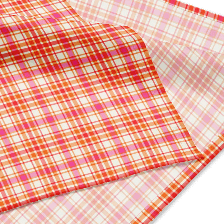 Orange and Hot Pink Plaid Bandana product image (2)