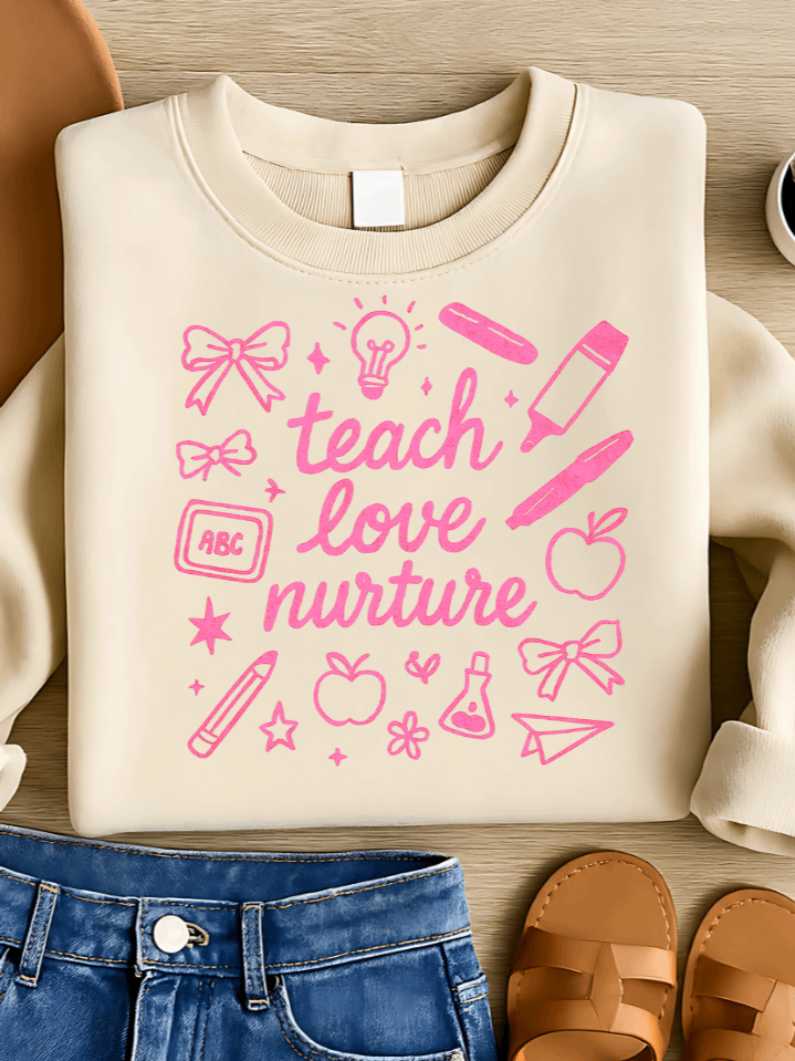 Teacher Doodle Sublimation PNG – Hand-Drawn Back to School Design with Cute Classroom Sketches – Fun Clipart for Creative Educators – 300 DPI Instant Download product image (1)