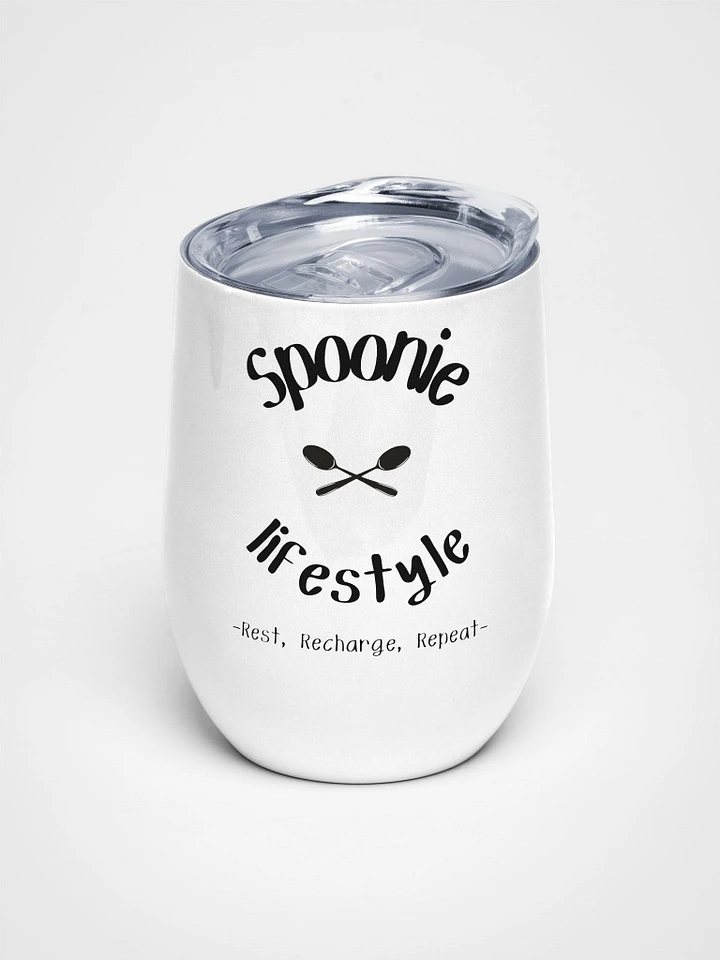 Spoonie Lifestyle- Rest, Recharge, Repeat stainless steel Wine Tumbler product image (1)