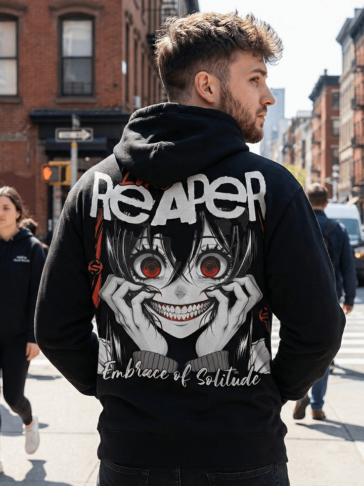 Lone Reaper- Streetwear Dark Fashion Unisex Hoodie- Premium Cotton Heritage M2580 product image (1)