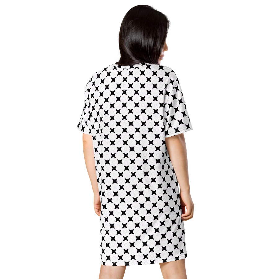 Cool Abstract Black Crosses on a White Background T Shirt Dress product image (4)