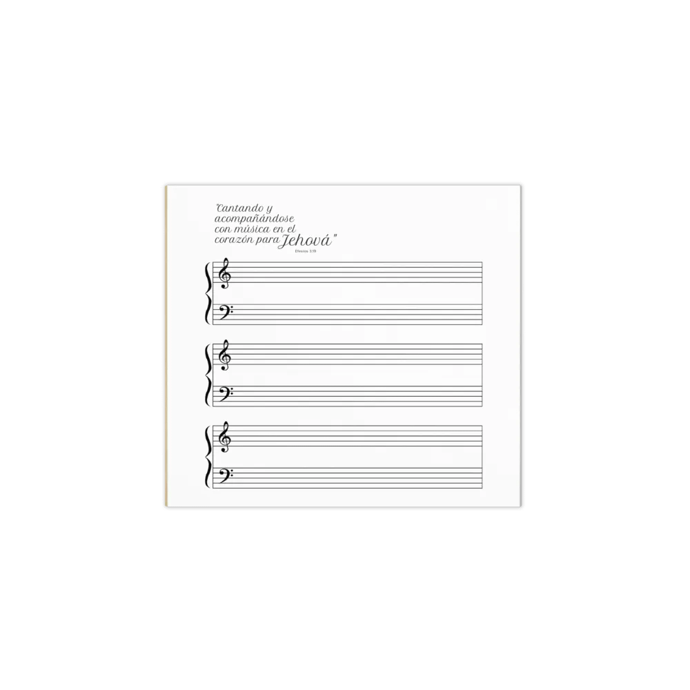 "Cantando y acompañándose con música" Music Note Writing Practice Pad product image (1)