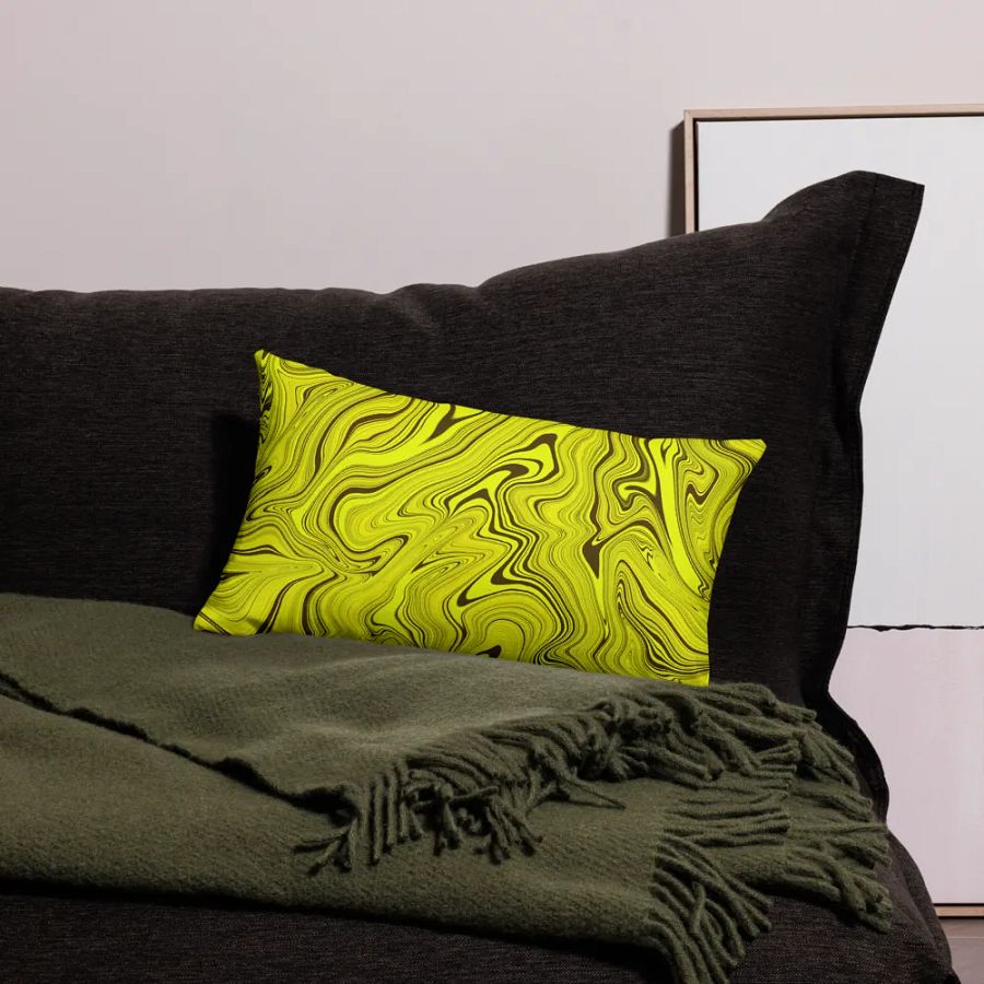 Premium Pillow Case - Yellow Liquid Swirls product image (1)