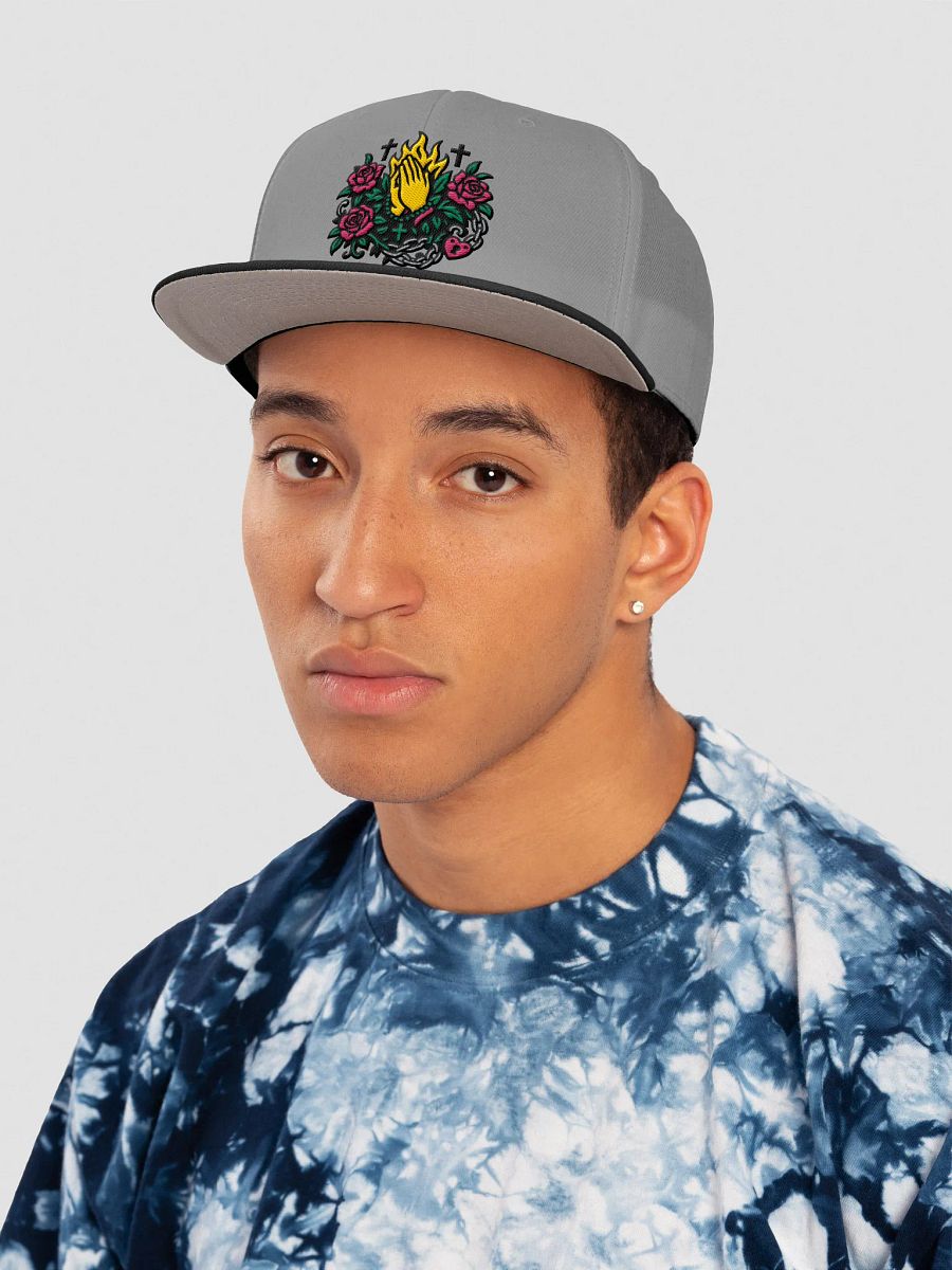 Flame and Rose Praying Hands Snapback Cap product image (78)
