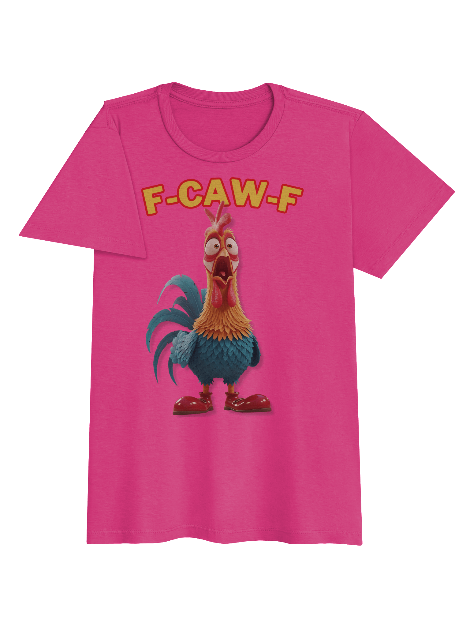 Funny Rooster T-Shirt – Big Rooster Graphic Tee with “F-CAW-F” Slogan – Farm Humor Shirt, Gag Gift product image (3)