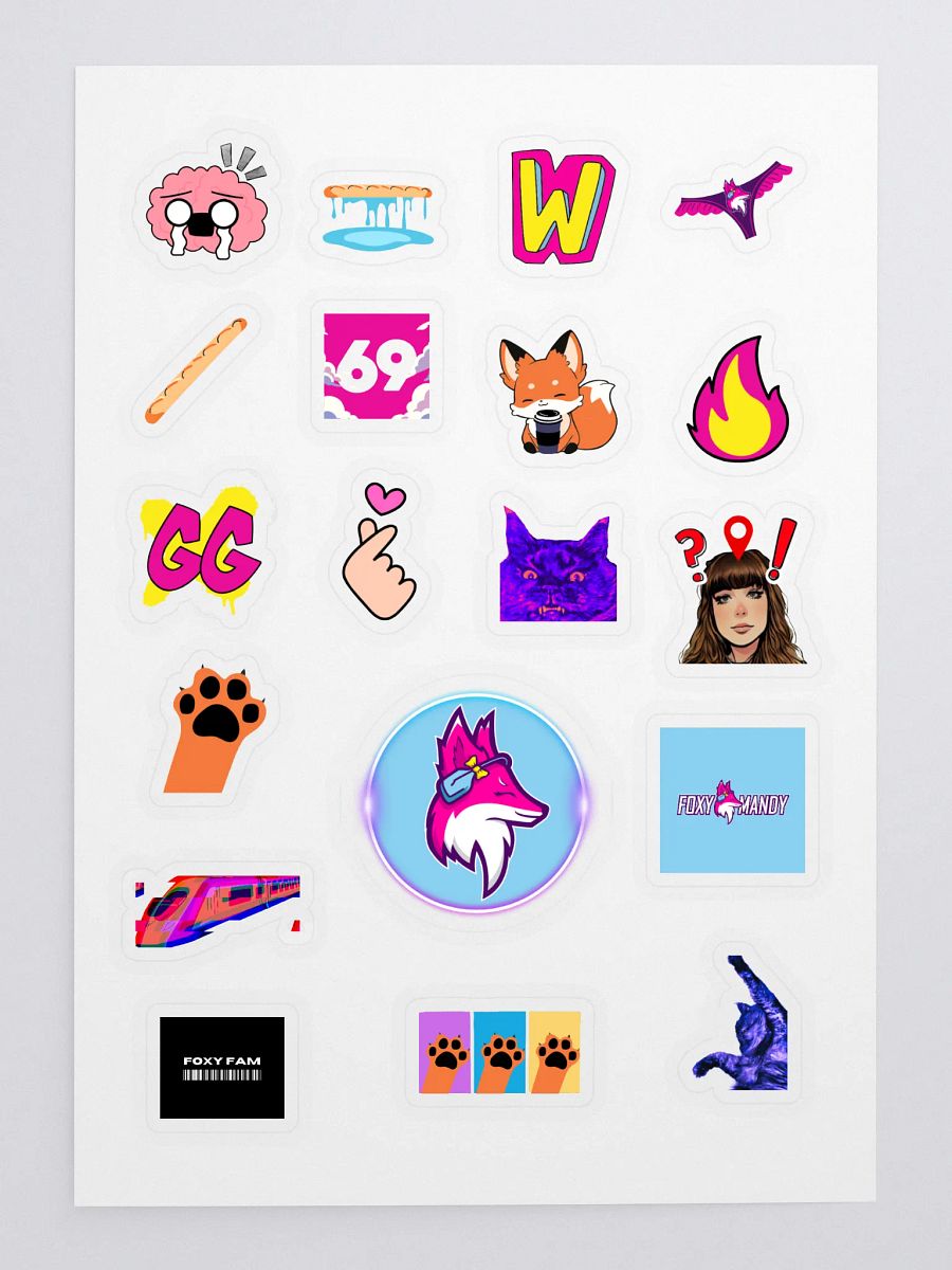 FoxyMandy Emotes Sticker Sheet Set product image (3)